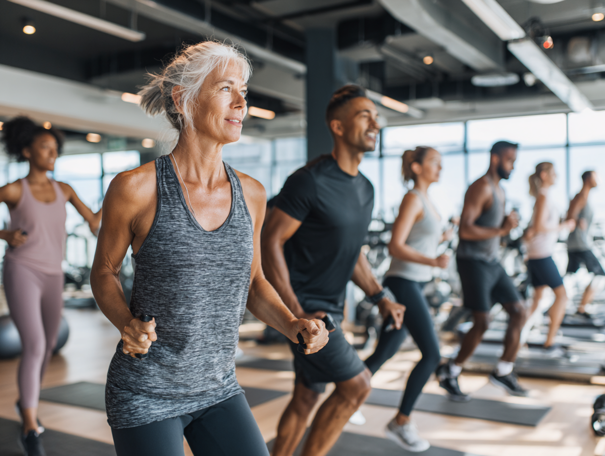 Люди різного віку займаються фітнесом